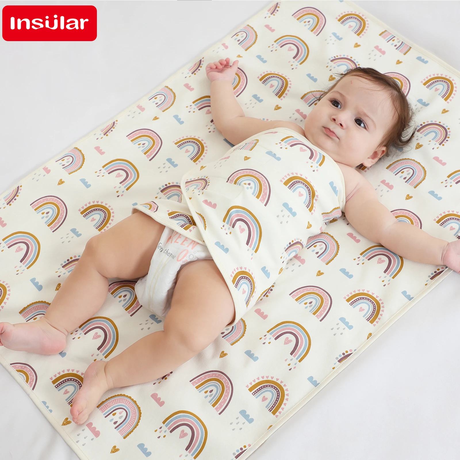 Baby Bilayer Sleeping Bag Newborn Baby Swaddle Tie Anti startle jump Sleep Sack Animal Thin Cotton Soft Diaper Changing Bag