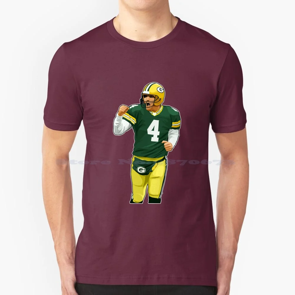 Brett Favre Touchdown Reaction Sticker T Shirt 100% Cotton Tee Brett Favre Touchdown Reaction