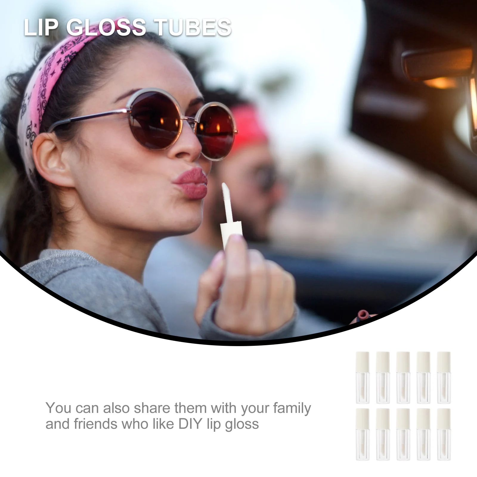 10 Pcs Empty Tube of Lip Gloss Refillable Lipstick Bottles Clear Lotion Filling Color Containers Tubes Plastic Balm Small Mini