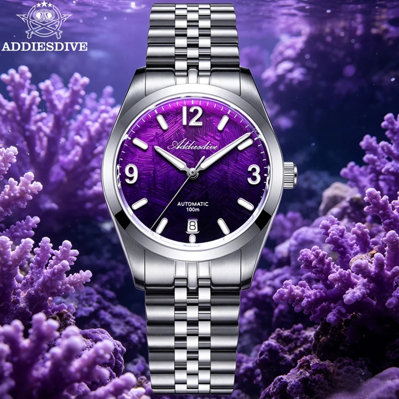 ADDIESDIVE New Watches AD2547 Sapphire 39mm Luxury Men Automatic Wristwatch Japan 8215 Mechanical BGW9 Luminous Waterproof 100m