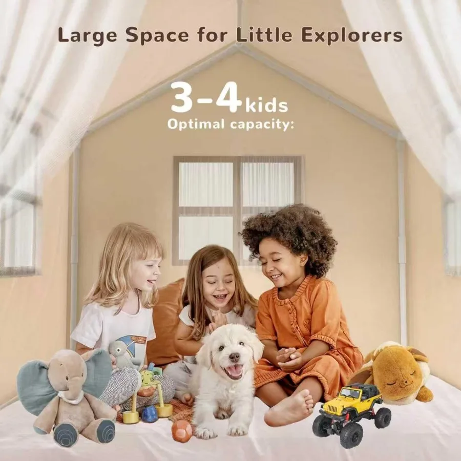 خيمة كبيرة مع حصيرة ستار أضواء LED طفل لعب للبنين بنات داخلي في الهواء الطلق خيمة تيبي للبنين بنات 47x40x5