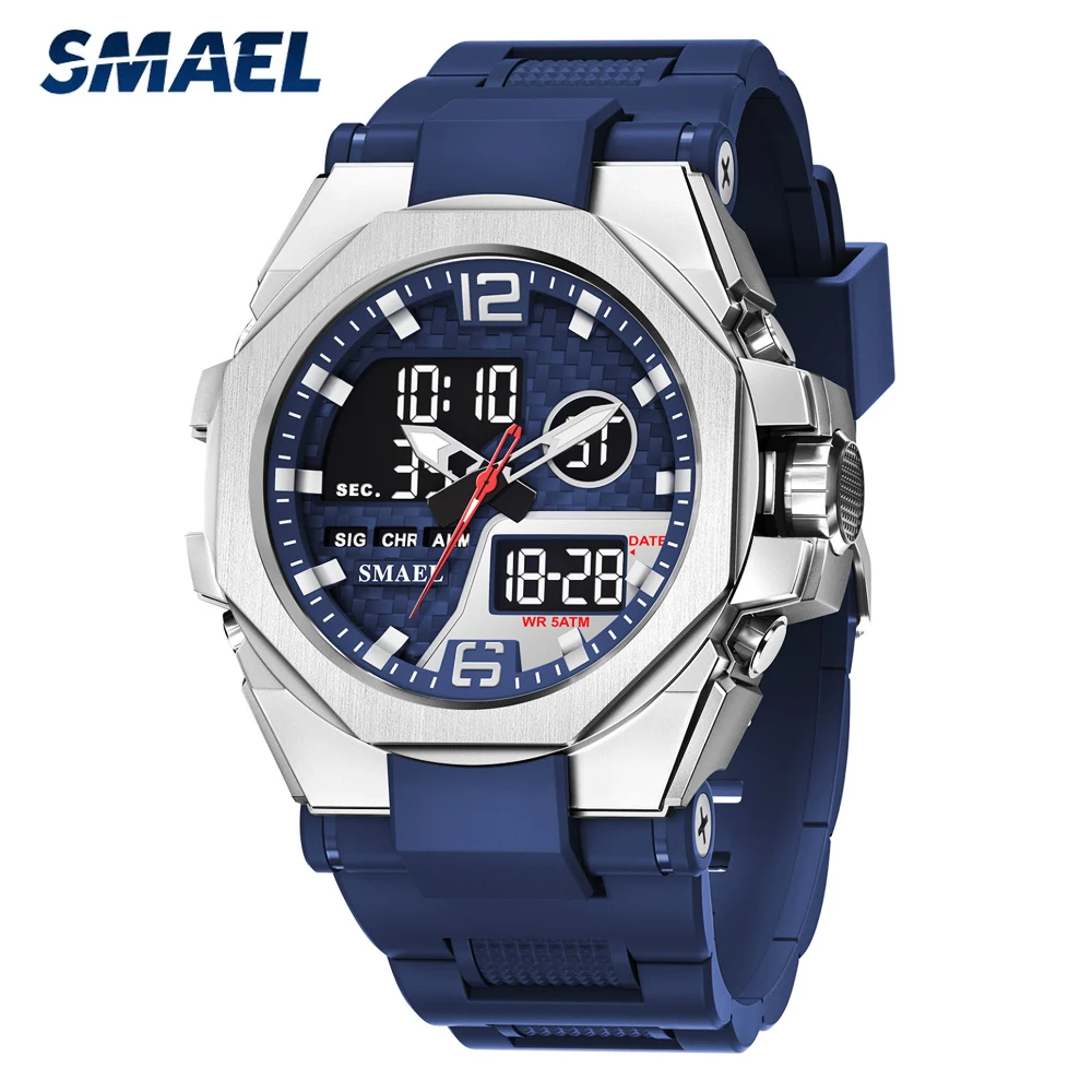 SMAEL Top Luxury Watches Men Military Army Mens Waterproof Digital Sport Wristwatch Dual Display Watch Male Relogio Masculino