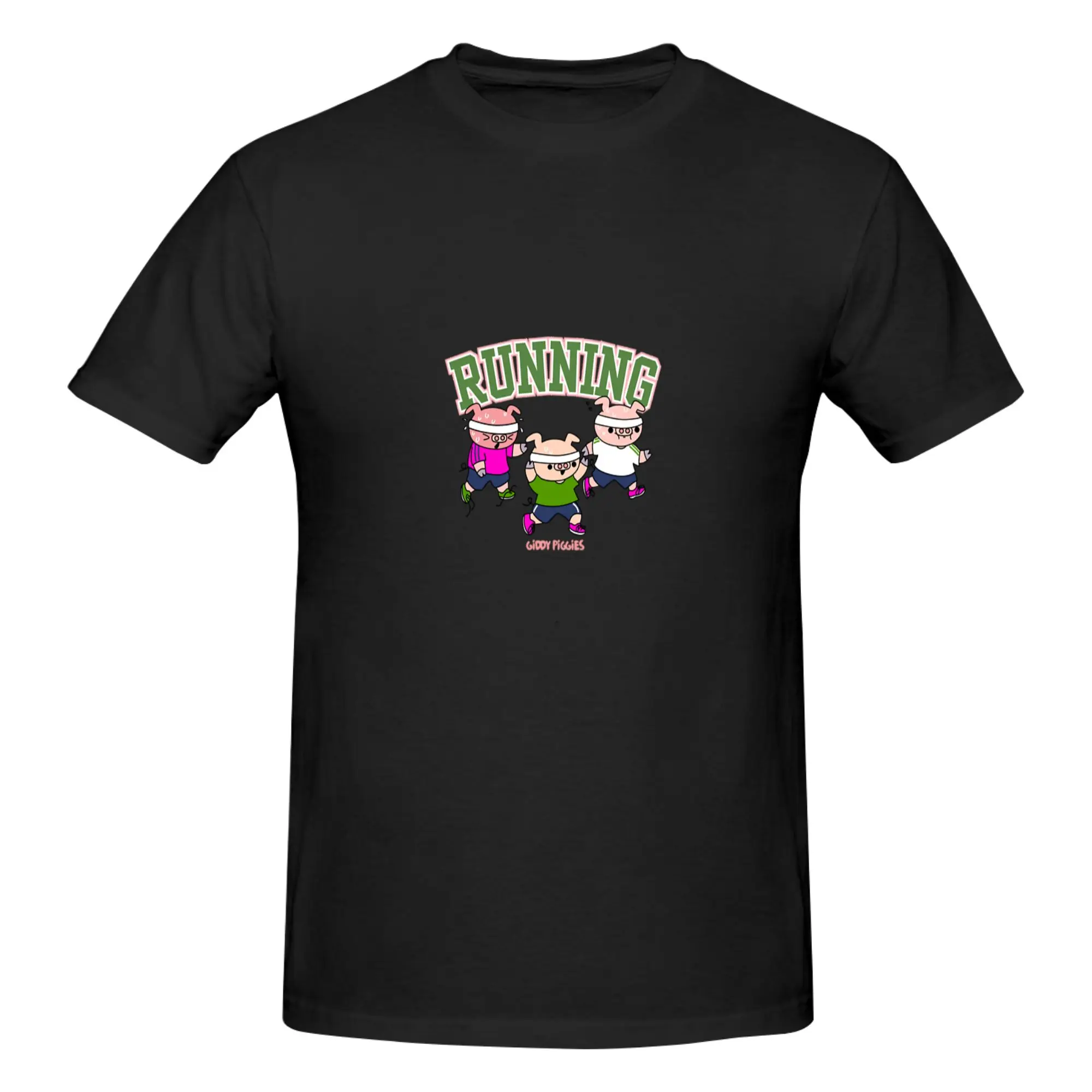 Funny Giddy Piggies Running in Style  Men's Printed T-Shirt Unisex T shirtPlus Size