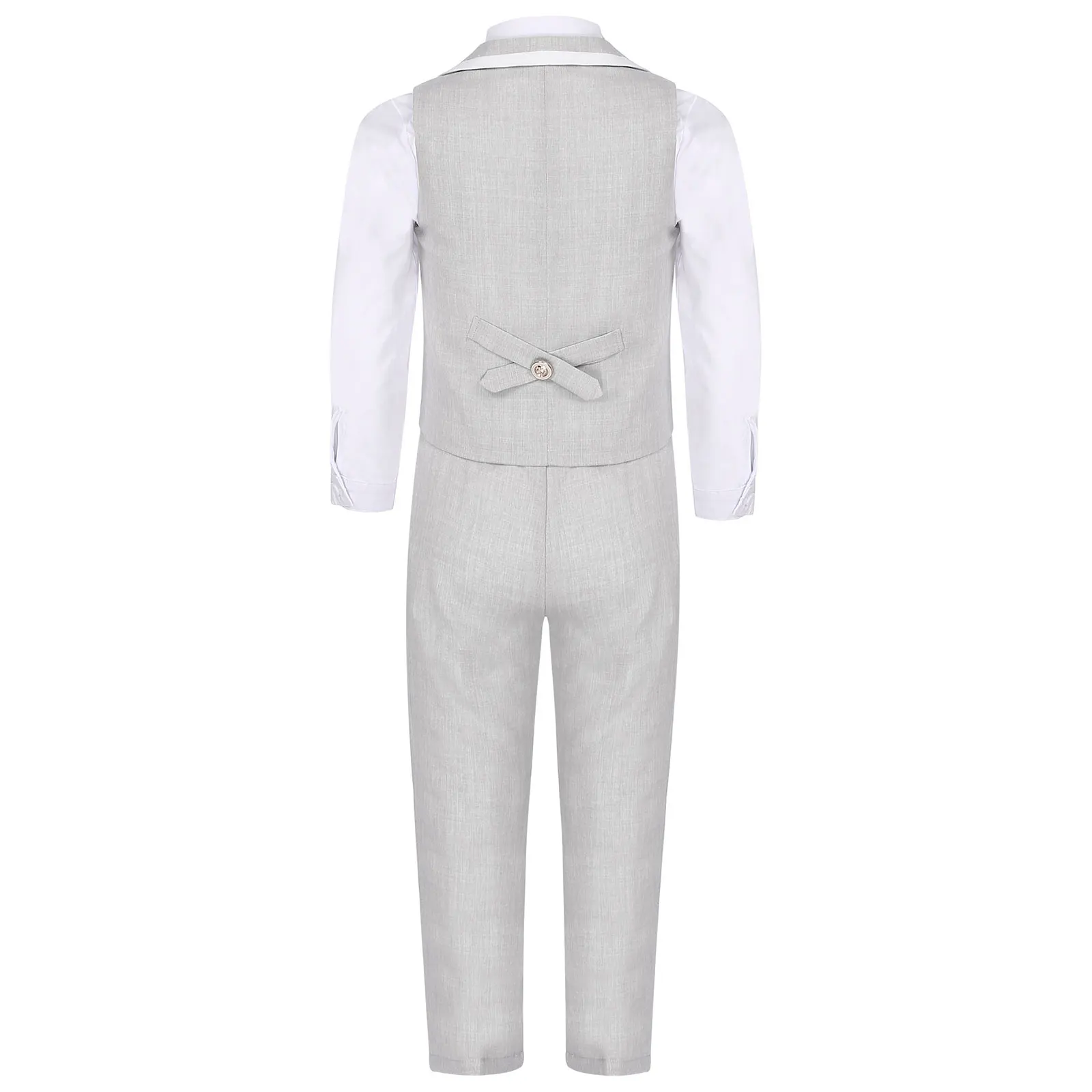 Ensembles classiques de gentleman trempés pour enfants, manches longues, style britannique, fête d'anniversaire, uniformes scolaires pour garçon, robe de baptême