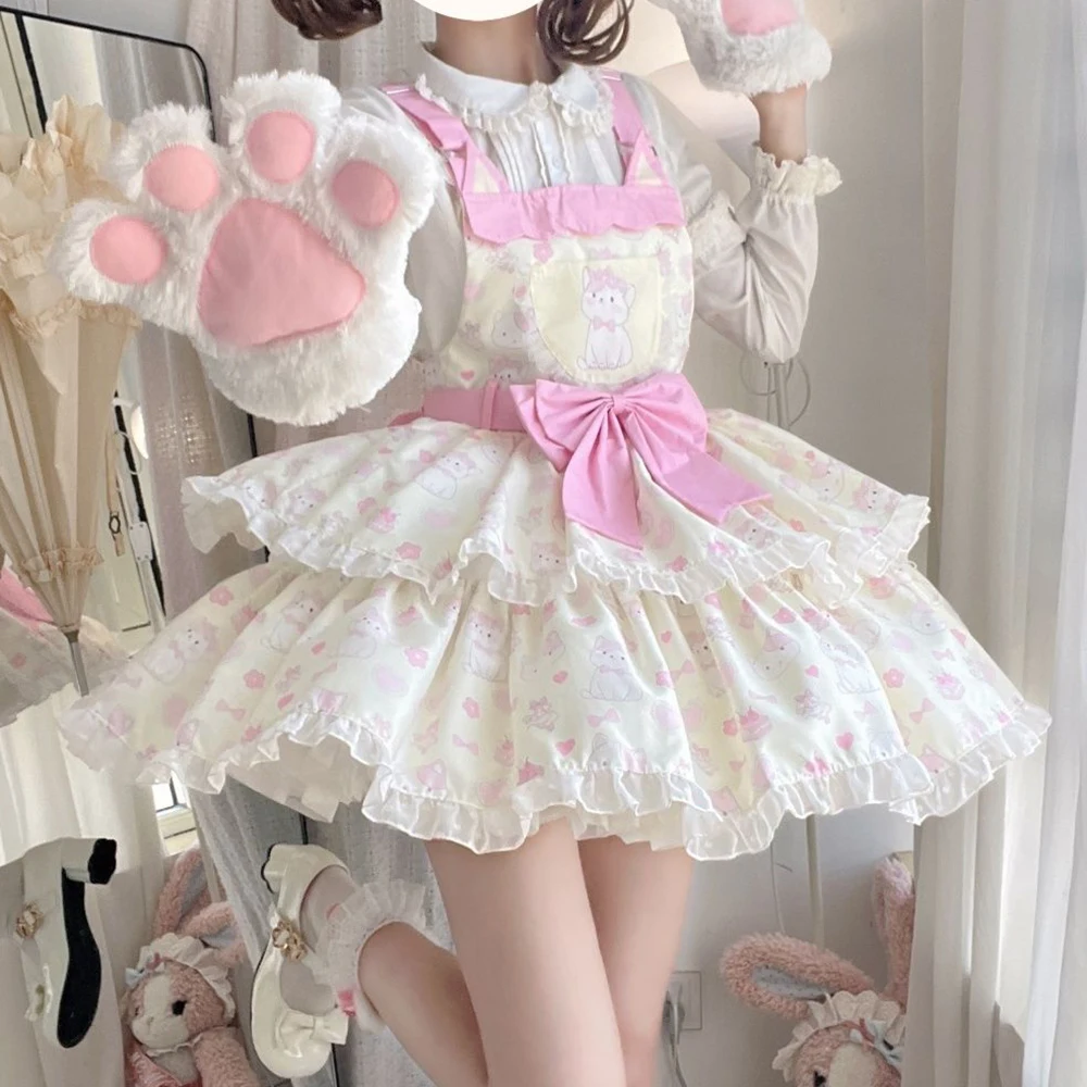 

Lolita Cute Strap Maid JSK Versatile Dress Lolita Princess dress, Little Sleep, Wang Loli dress vintage dress