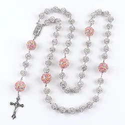 Hot selling European and American women's long necklace Rosary prayer bead necklace six layer high quality soft ceramic drill