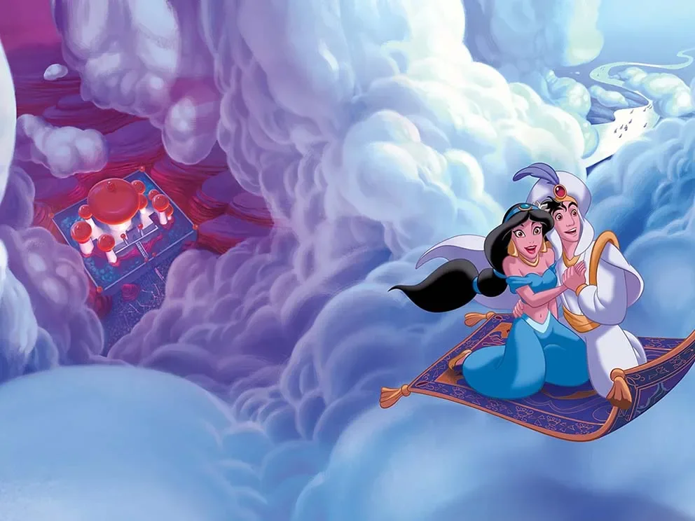 ディズニープリンセス-魔法のカーペットランプ,イスラム教徒の女の子の誕生日パーティー,写真バナー