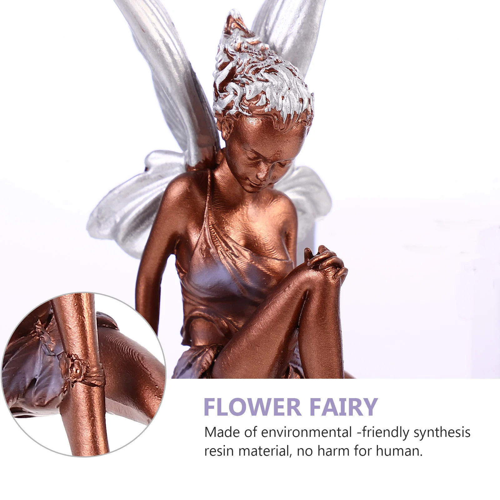 

1Pcs Resin Flower Fairy Ornament Garden Statue Decorative Sculpture for House Office Child Bedroom Cake Topper Unique Gift Idea