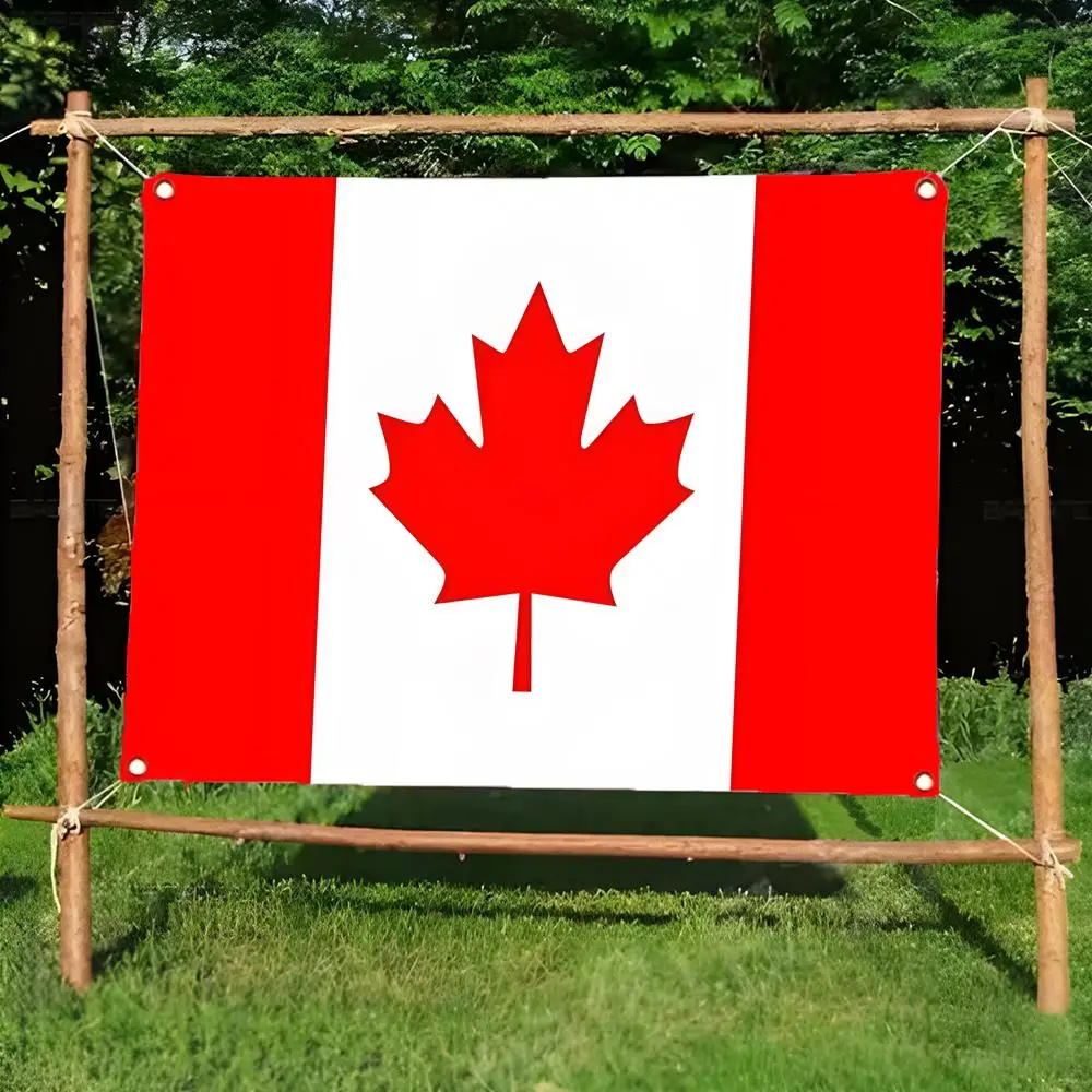 Flag of Canada Flags Daily four ring borderless design indoor outdoor decor easy hang install