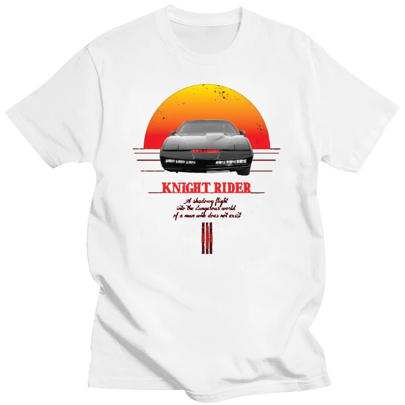 Knight Rider Organic Car T Shirt Casual Anti-Wrinkle Create Kawaii Crew Neck Letters Spring Autumn Tee Shirt