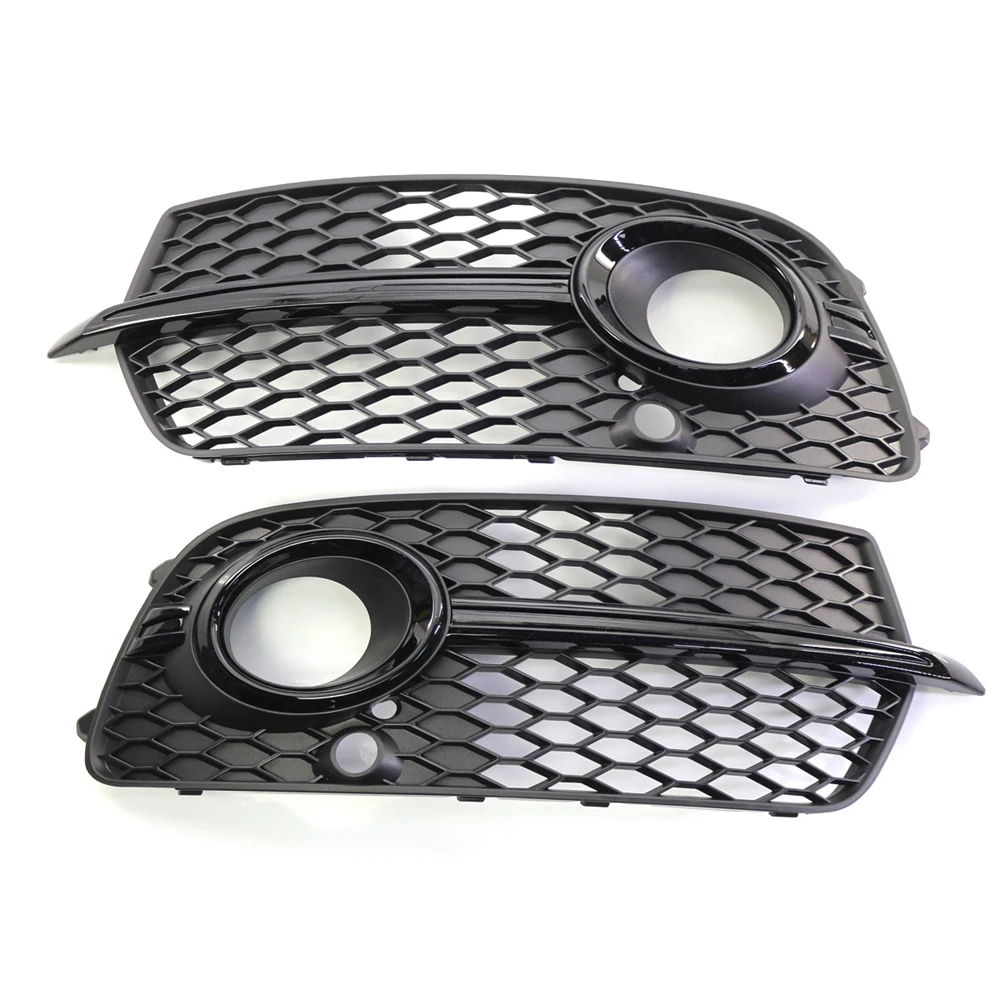 Fit Front Fog Light Grill Grille Cover Pair For Audi Q5 Sport S-Line 2013-2016 NEW 8R0807681S 8R0807682N
