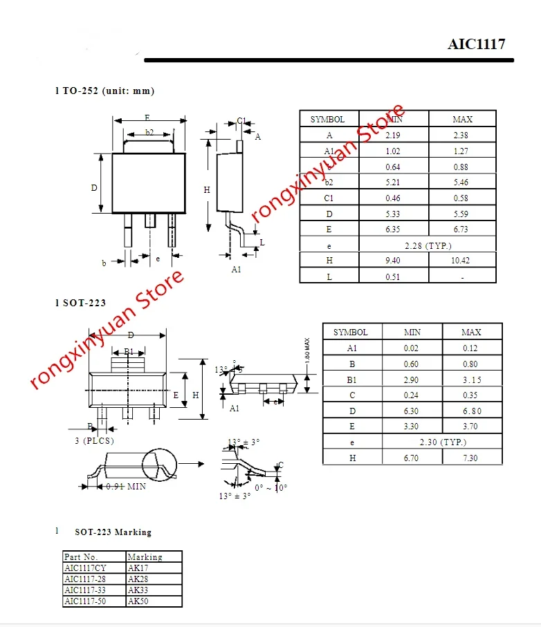 10 قطعة سوت-223 AIC1117-33CY AIC1117-33PY AIC1117-18CY AIC1117-18PY AIC1117 AIC1117-50CY AIC1117-50PY AIC1117CY AIC1117PY جديد