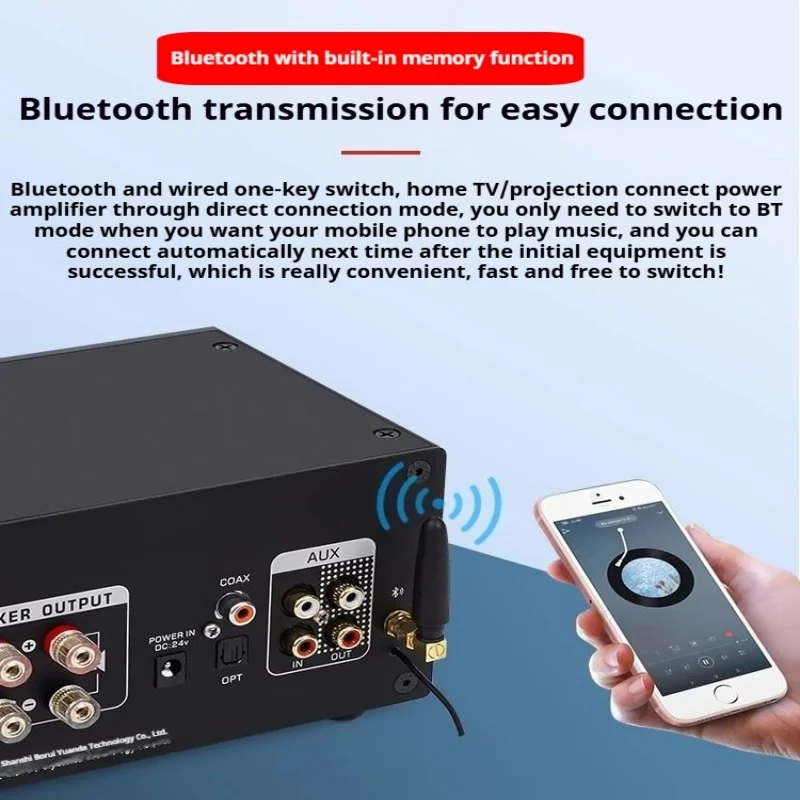 

Ламповый аудиоусилитель HIFI, выходная мощность 100 Вт, Bluetooth 5.0, компактный усилитель, USB, TF-кардридер, оптический/коаксиальный вход