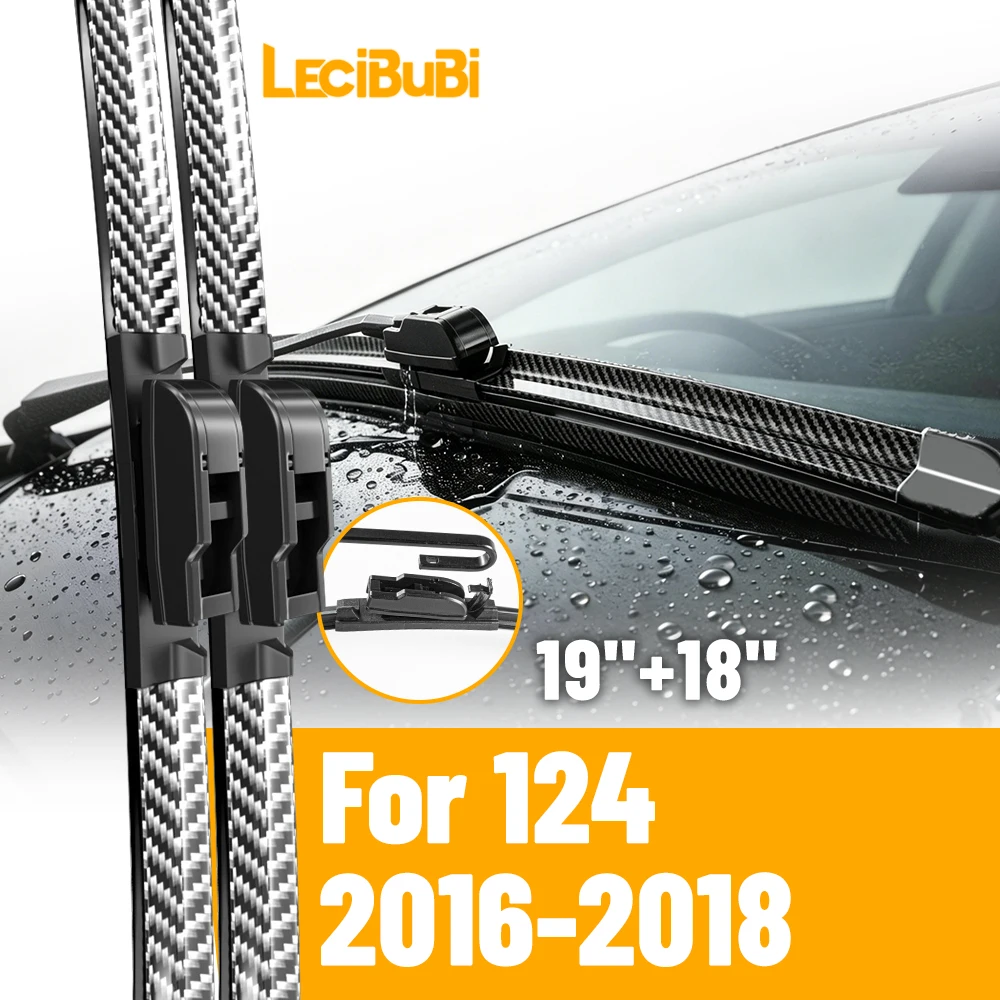 

2pcs Front Windshield Windscreen Wiper Blades For Fiat 124 2016-2018 Carbon Fibre Rubber Brushes Car Accessories 19"+18"