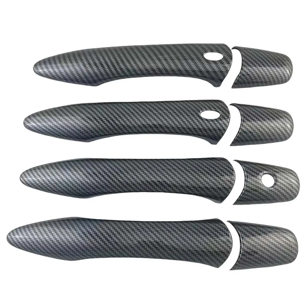 Smart Holes Door Handle Cover For Nissan Armada Patrol Y62 2016-2024 Carbon Fiber Glossy Black Decorative Refit Upgrade Styling view 5