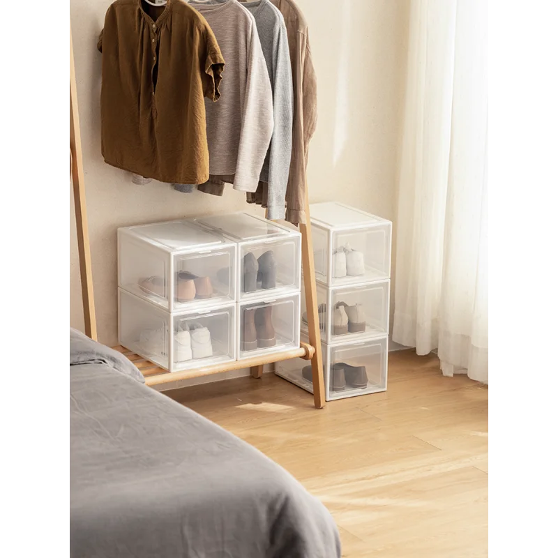Shoe box storage box transparent dust-proof shoes shoe cabinet storage thickened plastic simple shoe rack finishing box
