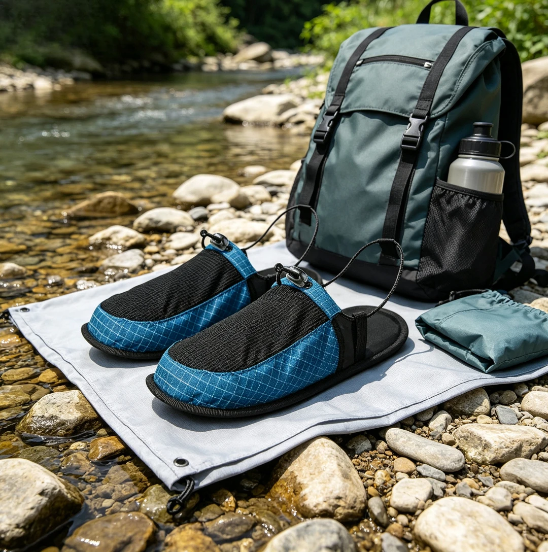 Ultra‑Light Foldable Travel Slippers Non‑Slip Quick Dry Beach Sandals Portable Shower Shoes For Hotel Camping Hiking WaterSports