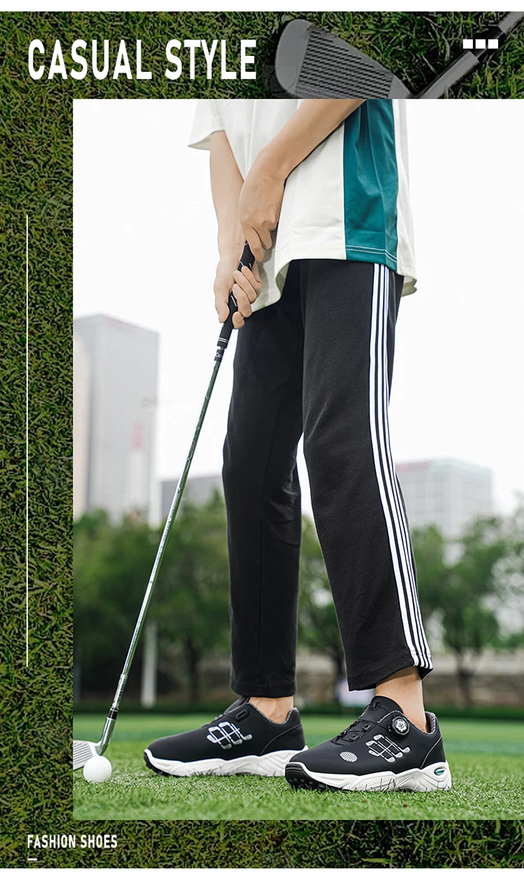 Herren-Golfschuhe für Herbst und Sommer, mit dicken und flexiblen Sohlen, bequem und atmungsaktiv, mit praktischem Twist-Lock-Design, geeignet für den täglichen Freizeitgebrauch, Golf, Outdoor-Sport und andere Aktivitäten – Detail 3