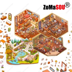 Xmas 3D Animal Cartoon Forest Village DIY Sticker Landscape Cabin Scene Stickers Festival Birthday Gift for Child Kid Student