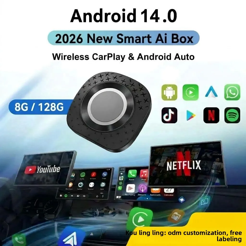 4G AI Box USB Wireless CarPlay & Android Auto Dongle with Netflix YouTube 4GB RAM 64GB/128GB Storage