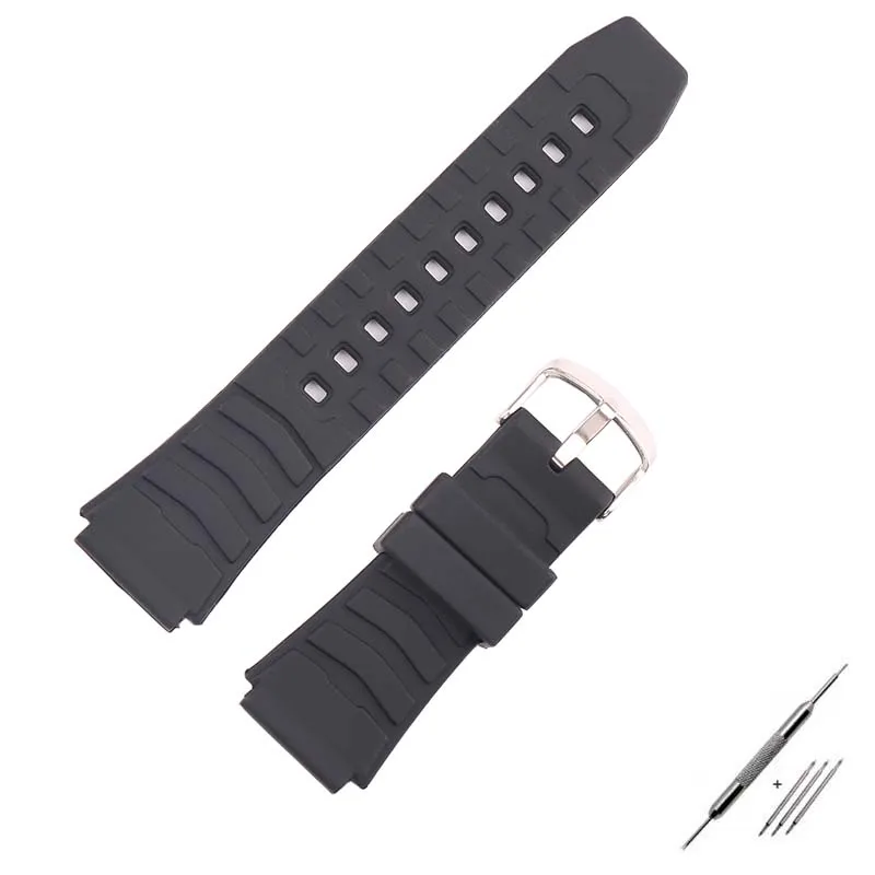 Resin strap for PRG80 PAG80 PRW1000 PRW1100 MWA-100H Men's and women's silicone Sports waterproof strap accessories