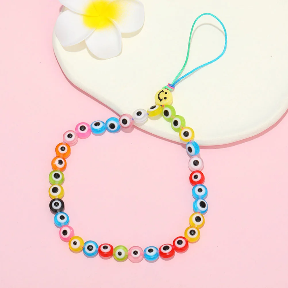 

Box of Evil Eye Beads Resin Durable Decorative Flat Round DIY Jewelry Beads Charms for Necklace Bracelet Craft Making