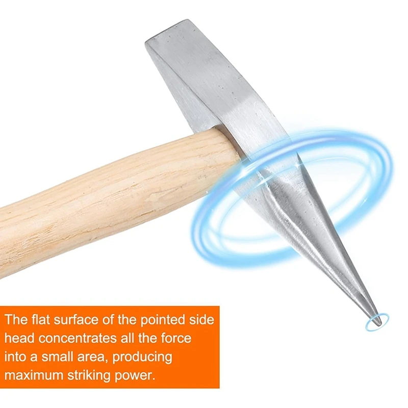 2 ชิ้น 9 ออนซ์เชื่อม Chipping Hammer เหล็ก - ค้อนช่างไฟฟ้าค้อนพร้อมที่จับไม้สําหรับถอด Repairing-AT64