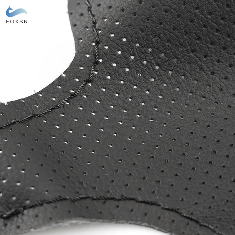 ستوكات الجلود سيارة الداخلية غطاء عجلة القيادة الكسوة ل ايسوزو D-Max MU-X 2013-2020 هولدن كولورادو الاتحاد الأفريقي 2012-2019 أسود