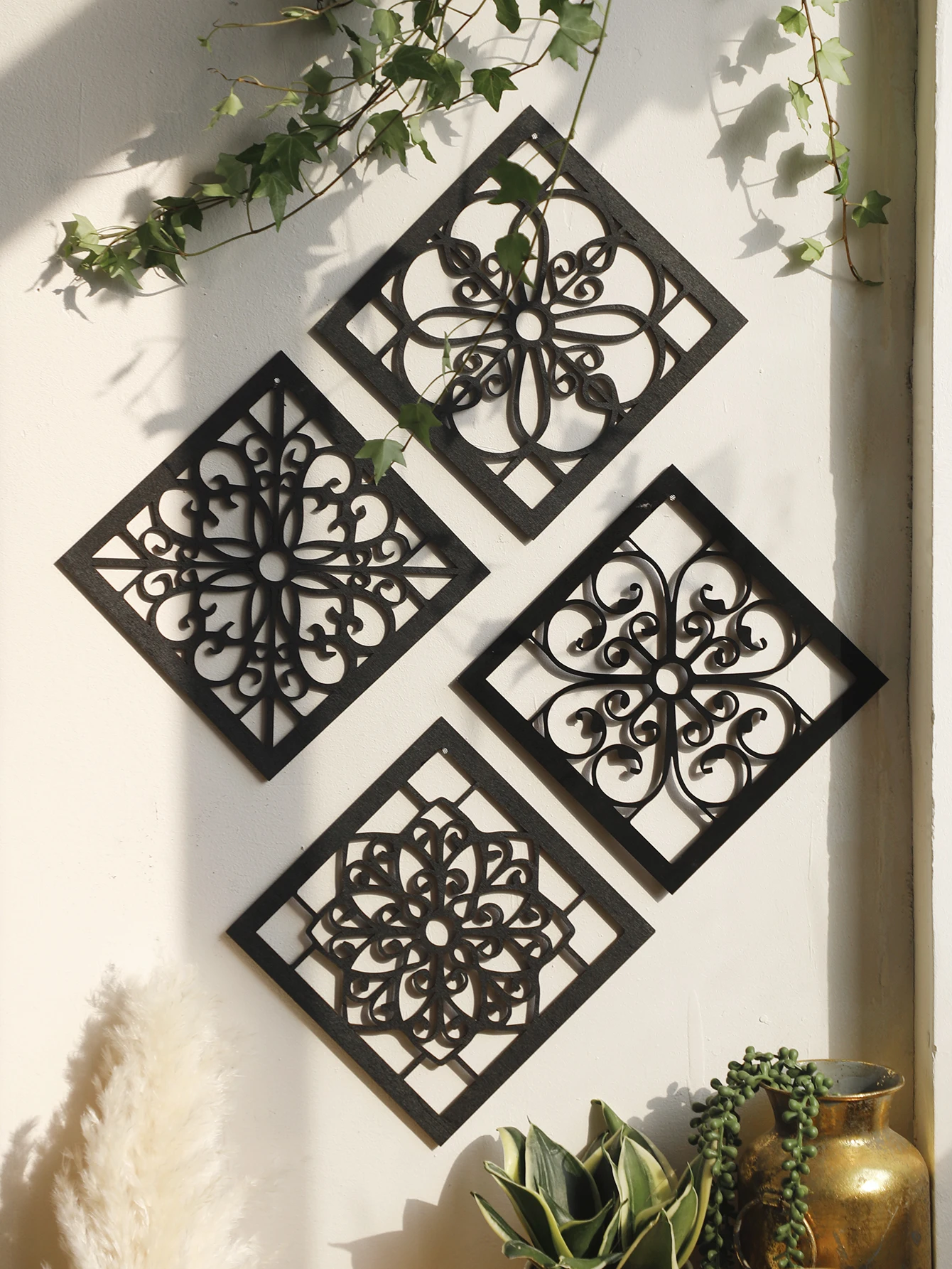 4 stücke aushöhlen Holz dekor Wandbehang Studie Dekorationen Wohnzimmer Home Dekoration Wand dekoration Handwerk Kunst Home Dekoration Geschenk