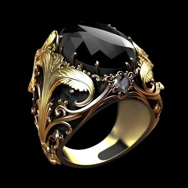 خواتم أوروبية وأمريكية جديدة بنمط عتيق ونقش شخصية فاخرة متعددة الاستخدامات للرجال والنساء #4