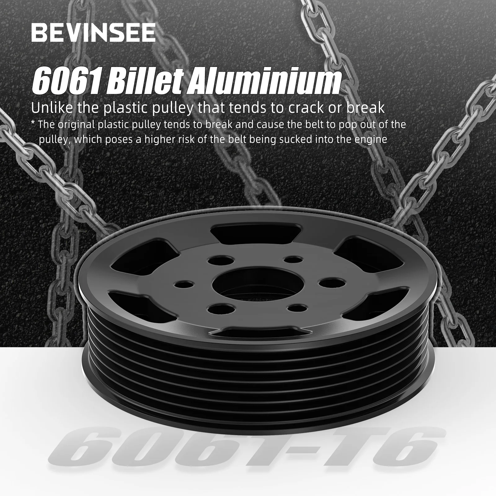 BEVINSEE Heavy Duty Power Steering Pulley for BMW N55 E90 E92 E82 E88 E91 E93 E84 135i 335i 335xi 35iX, Replace 32427582947