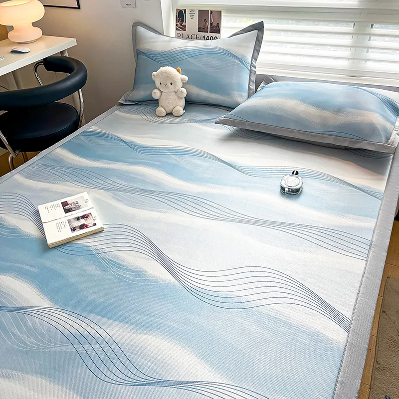 summer-milk-silk-cooling-mat-washable-foldable-air-conditioned-bedding-set-single-student-dormitory-cooling-pad-mat-three-pie