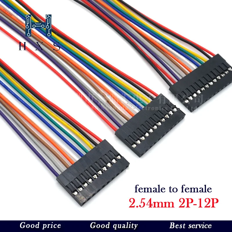 10pcs 2.54MM 2.54 Wire Dupont Line female to female 1 2 3 4 5 6 7 8 9 10 12 Pin Dupont cable connector JUMPER CABLE WIRE FOR PCB