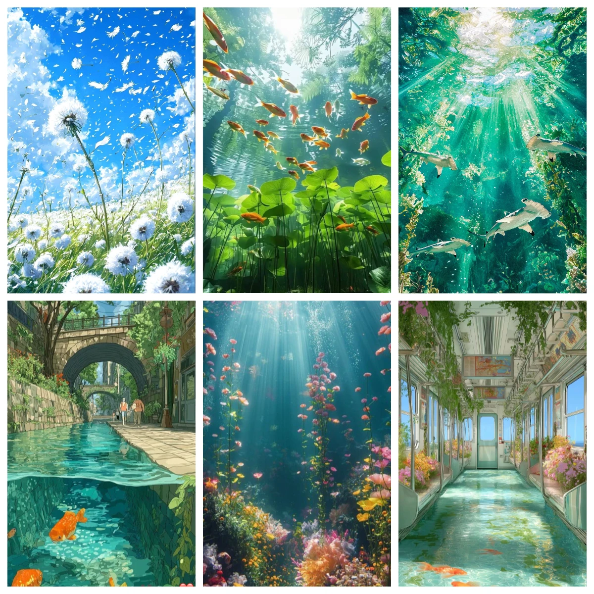 quebra-cabeca-de-papel-estilo-fotografia-subaquatica-de-lago-de-lotus-500-pecas-para-montagem-em-familia-ornamento-para-casa-presente