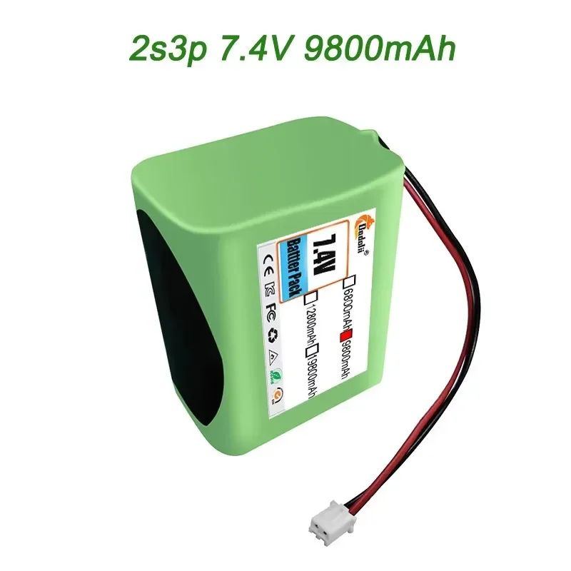 Batterie au lithium aste 18650 pour projecteurs, haut-parleurs, surveillance sans fil, etc., 2S5P, prise XH2.54-2P, 7.4V, 12800mAh