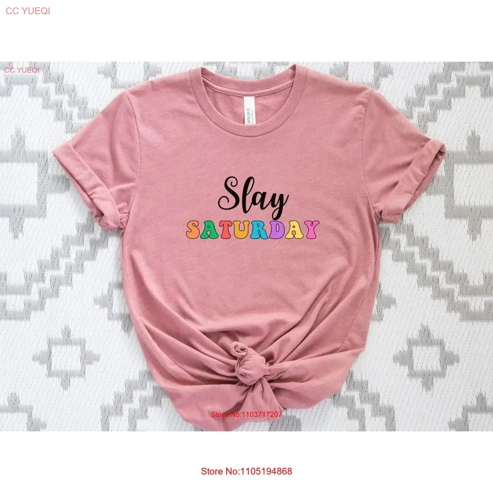 

SLAY SATURDAY T shirt Fun Vibes Happy Teacher Weekdays Days of the Week vintage Washed Comfortable fashion Slightly Soft Casual
