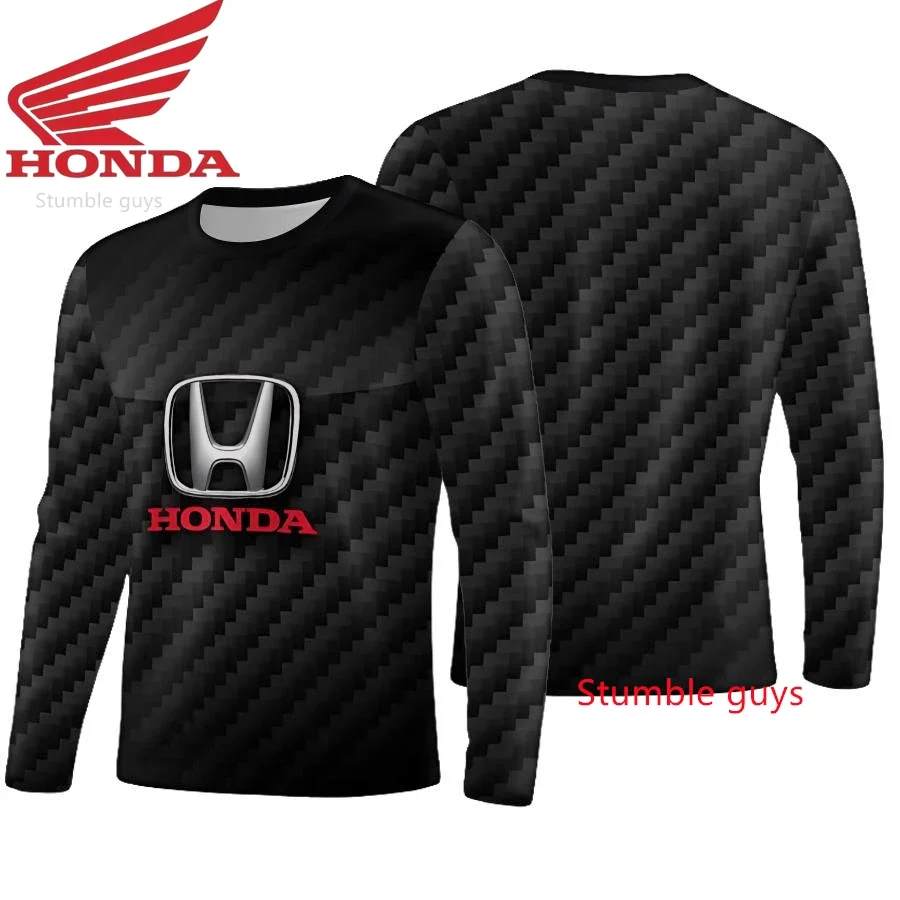 الرجال هوندا كم طويل تي شيرت ربيع الخريف ملابس حريمي غير رسمية الشارع ملابس باردة #4