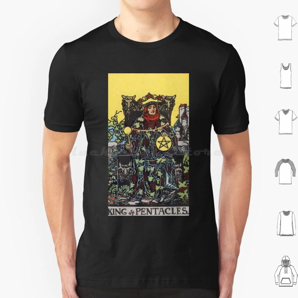 Rider-Waite Tarot , King Of Pentacles T Shirt Big Size 100% Cotton Queen King King Of Pentacles Pentacles Pentacle King Of