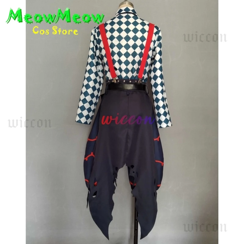 لعبة الشيطان بتلر لاتو باكا أزياء تنكرية لاتو زي مع جرس 1 متر شعر مستعار للهالوين كرنفال لعب الأدوار للرجال والنساء