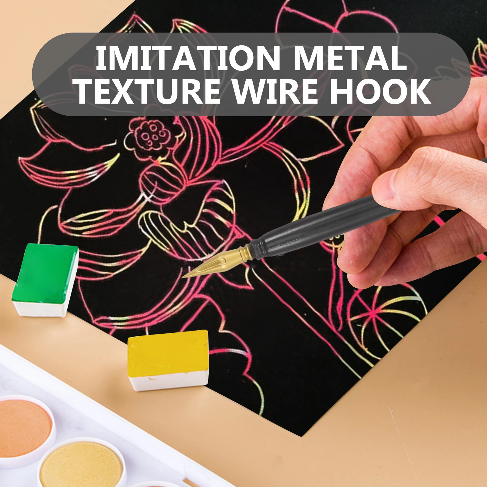 8pcs Scraping Drawing Pens Metallic Finish Precision Tip For Diy Art Crafts Kids Sketching Tools Craft Supplies