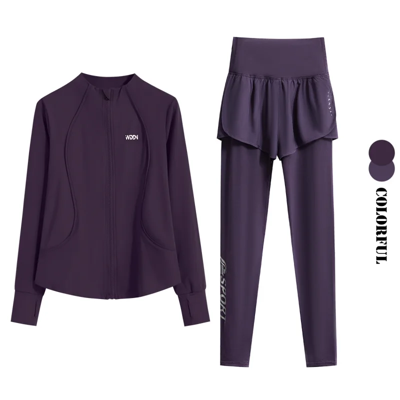 DRUR M-4XL Yoga-outfits 2-delige trainingssets Sweatshirt met volledige ritssluiting en broek Dames trainingspak Actieve kleding Herfst-wintersportkleding