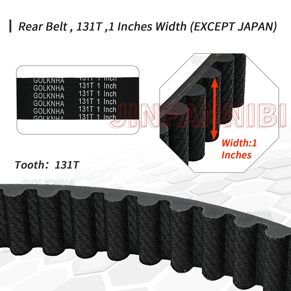 

For Harley-Davidson 2007-2017 DYNA Series, 131T, 1 InchWidth(Except Japan) Drive Belt Replace 40046-07