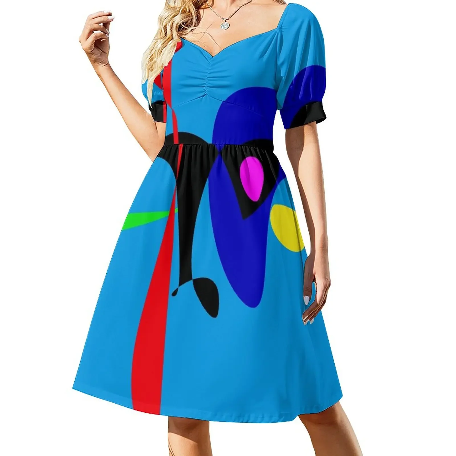 Expressionnisme abstrait Simple Art numérique robe à manches courtes robes pour femmes robe de vêtements pour femmes