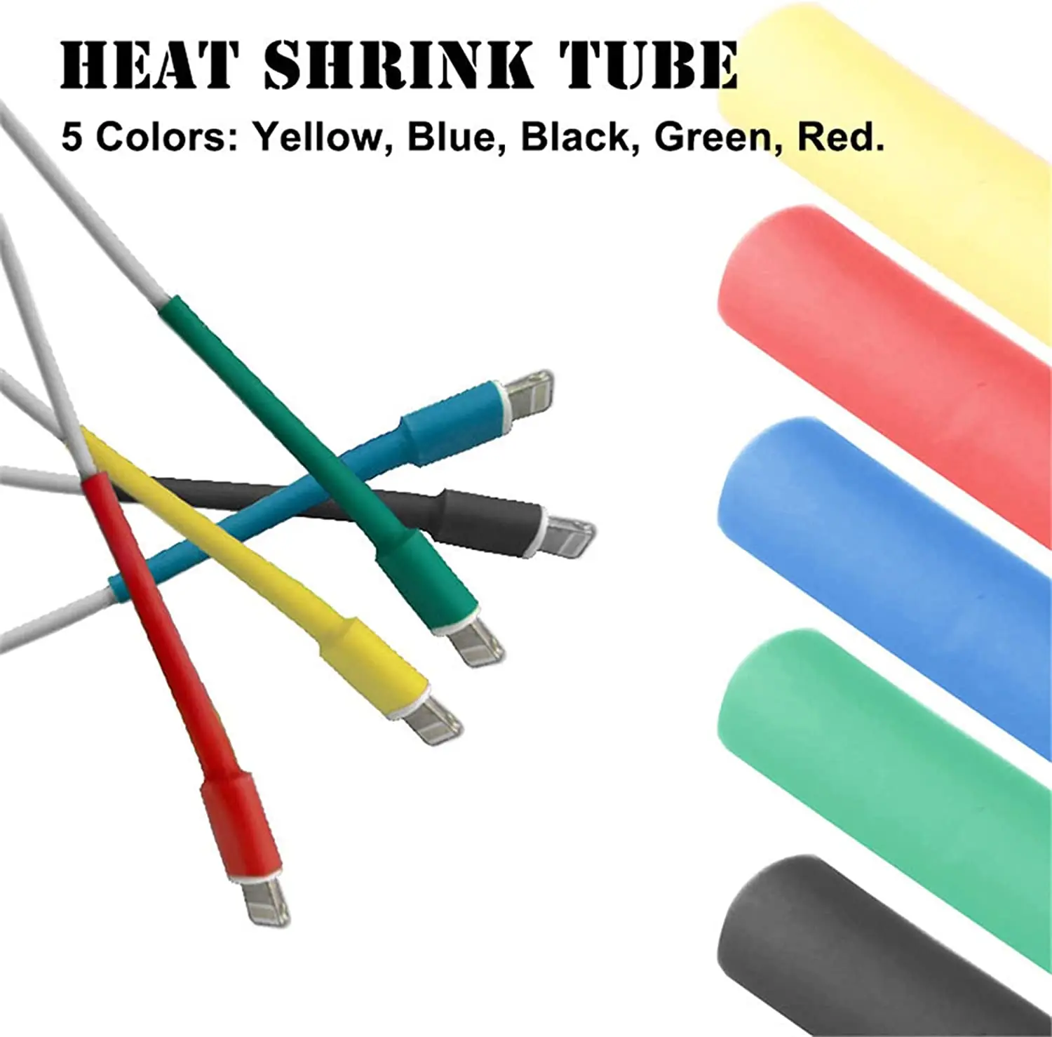 Heat Shrink Tubing 328pcs Wire Wrap Cable Sleeve Assortment Ratio 2:1 Electric Insulation Tube with Hot Air Gun 300W Heater