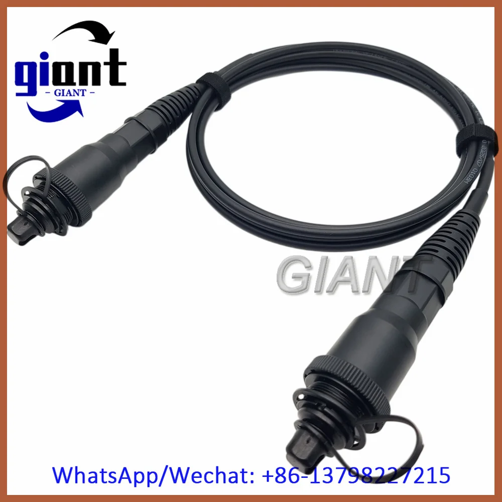 Outdoor Waterproof IP67 CORNING Female SC/APC To Corning Female SC/APC 3M 5.0mm Armored Cable Simplex LSZH Black Fiber Patchcord