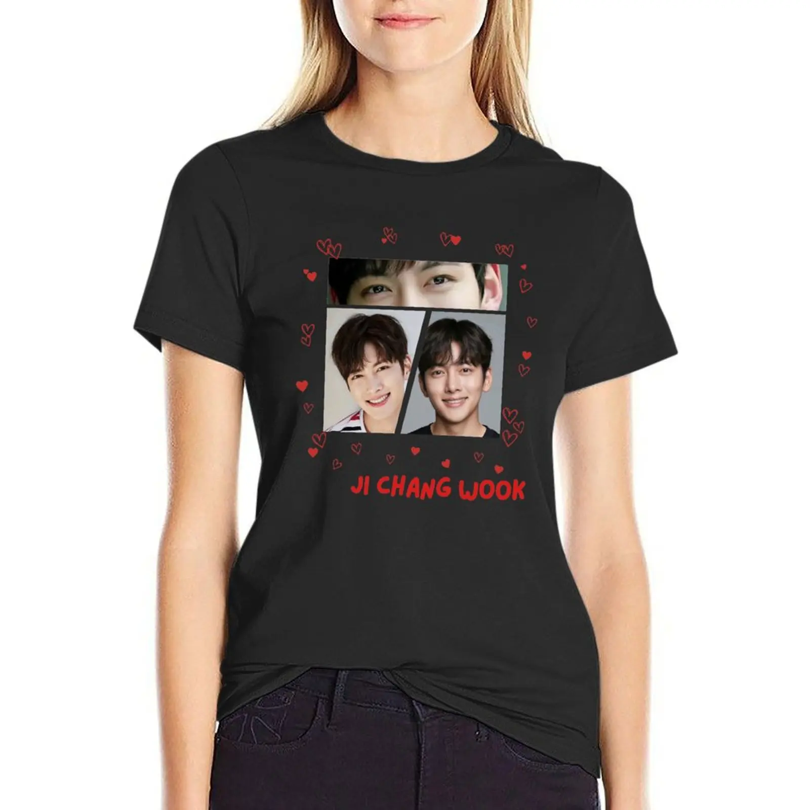 

I love Ji Chang Wook T-Shirt graphics Female clothing vintage funny T-shirt Women