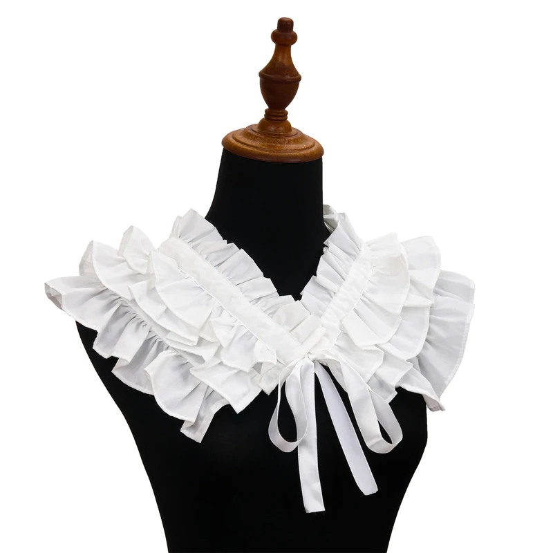 

Detachable Pleated Ruffle Fake Collar Adjustable Stand Up Collar Versatile Decoration Cape Shawl Accessories Court Collar