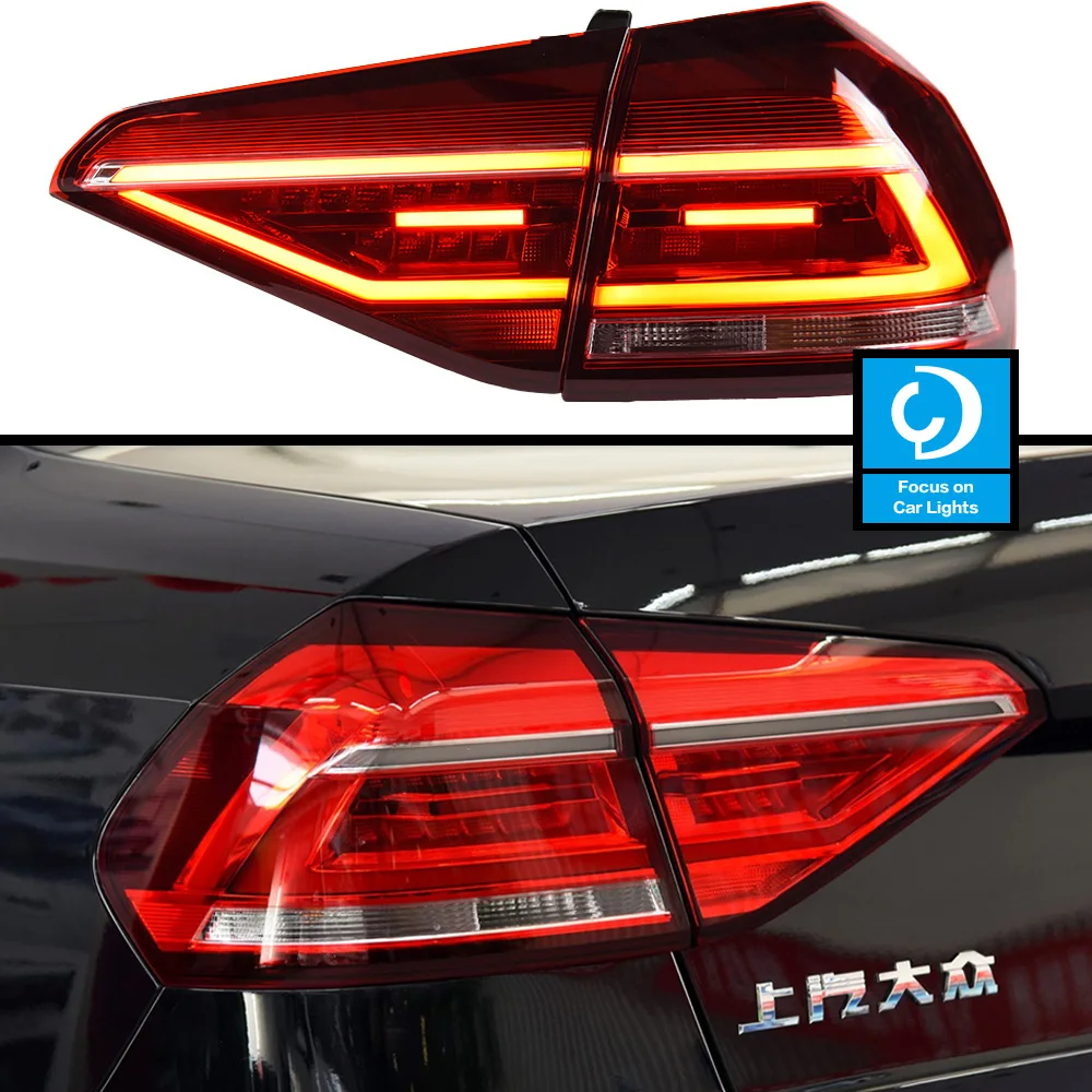 Taillights Styling For Passat US 2016-2018 Tail Light LED DRL Running Signal Brake Reversing Parking Lighthouse Facelift