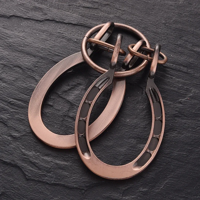 Horseshoe Lock (Brown) 3D Metal Puzzle Brain Teaser Ring Removal Adults Kids IQ Challenge Games Old Lock Shackles Solution Wit