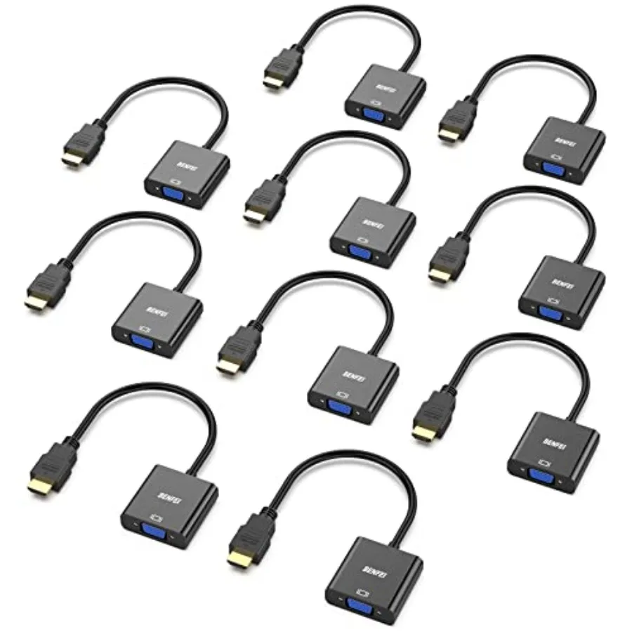 

Адаптер HDMI-VGA с позолоченными контактами (штекер-гнездо) для компьютера, ноутбука, монитора, проектора, HDTV, Chromebook